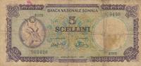 Somalia 5 Shillings Somala Somali Five Scellini Mocadiscio -