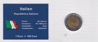 Italien 500 Lire Münzen Set Italien 1 Euro = 100 Cent 500 Lire original verschweißt -