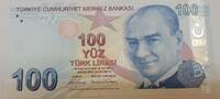 Türkei 100 Lira Geldschein Banknote yüz türk lirasi Türkiye Cumhuriyeti Atatürk -