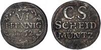 Altdeutschland/ Sachsen-Albertinische Linie 6 Pfennig Friedrich August II -