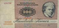 Dänemark 100 Kroner Banknote, Serie 1972 -