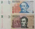 Argentinien 2, 5 Pesos Banknote 2 Stück -