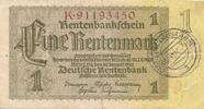 Deutschland Weimarer Republik 3.Reich 1 Rentenmark 30.1. 1937 (1944) KN ... 120,00 EUR  plus 6,00 EUR verzending