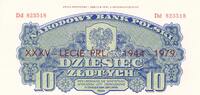 Polen 10 Zloty Durch die Mitte waagerecht Aufdruck: XXXV - LECIE PRL 1944-1979 -