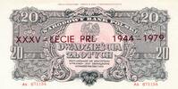 Polen 20 Zloty Durch die Mitte waagerecht Aufdruck: XXXV - LECIE PRL 1944-1979 -