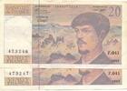 Frankreich 20 Francs Aufeinanderfolgende Seriennummern, 2 Banknotn -