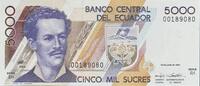 Ecuador 5000 Sucres Banknote -