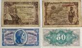 Spanien 50 Centimos, 1 Pesetas Banknote -