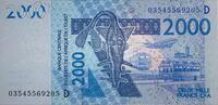 Staaten von Westafrika 2000 Francs Banknote, D (Mali), BCEAO -