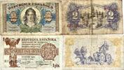 Spanien 2, 1 Pesetas Banknote -