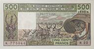 Staaten von Westafrika 500 Francs Banknote, K = Senegal, Banque Centrale des Etats de L' Afrique de L' Ouest, -