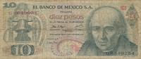 Mexiko 10 Pesos Geldschein Banknote Diez Pesos Mexico -