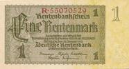 3. Reich, Deutschland, Weimarer Republik 1 Rentenmark KN 8 stellig -