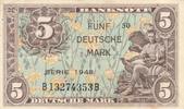 Deutschland BRD, Bank Deutscher Länder 1948-1949 5 Deutsche Mark DM Banknote, Kenn-Bst.: B, Serie B -