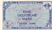 Deutschland BRD, Bank Deutscher Länder 1948-1949 1 Deutsche Mark DM ohne Kenn-Bst. und Serie -