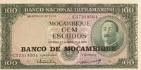 Mosambik Mozambique 100 Escudos Banknote Geldschein, Banco Nacional Ultramarino -
