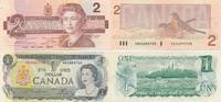 Kanada 1 und 2 Dollar 1973 und 1986 -
