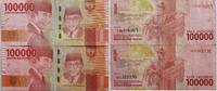 Indonesien 2* 100000 Rupiah 2* Banknoten lot -