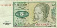 Deutschland BRD 5 Deutsche Mark DM Bundesbanknote B/Z -