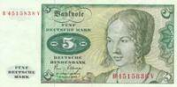 Deutschland BRD 5 Deutsche Mark DM Bundesbanknote B/V -