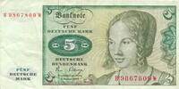 Deutschland BRD 5 Deutsche Mark DM Bundesbanknote B/W -