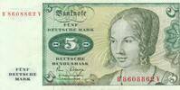 Deutschland BRD 5 Deutsche Mark DM Bundesbanknote B/V -