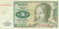 Deutschland BRD 5 Deutsche Mark DM Bundesbanknote B/Y -