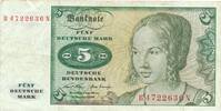 Deutschland BRD 5 Deutsche Mark DM Bundesbanknote B/N -