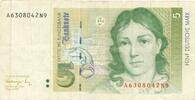 Deutschland BRD 5 Deutsche Mark DM Bundesbanknote A/N -