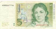 Deutschland BRD 5 Deutsche Mark DM Bundesbanknote A/Y -