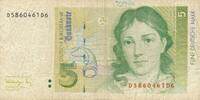 Deutschland BRD 5 Deutsche Mark DM Bundesbanknote D/D -