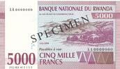 Ruanda Rwanda 5000 Francs Banknote, Specimen -