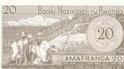 Ruanda / Rwanda 20 Francs Banknote -