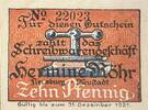 Deutschland, Deutsches Reich 10 Pfennig 1 x Notgeldschein, Stadt Flensburg, Röhr, Otto / Adler-Drogerie -