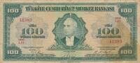 Türkei Türkiye 100 Türk Lirasi Lira Banknote, Ein Porträt von Präsident Mustafa İsmet İnönü, nadir -
