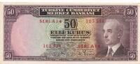 Türkei Türkiye 50 Kuruş Kurush Kurus Banknote Elli Kuruş Türkiye Cumhuriyeti Ismet Inönü 1930 -