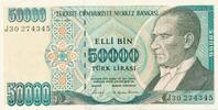 Türkei Türkiye 50000 Türk Lira Lirasi Elli binTürk lirasi Türkiye Cumhuriyeti Kemal Atatürk 1970 -