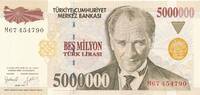 Türkei Türkiye 5 Millionen Türk Lira Lirasi Bes Milyon Türk lirasi Türkiye Cumhuriyeti Kemal Atatürk 1970 -