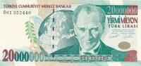 Türkei Türkiye 20 Millionen Türk Lira Lirasi Yirmi Milyon Türk lirasi Türkiye Cumhuriyeti Kemal Atatürk 1970 -