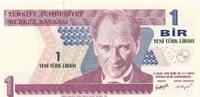 Türkei Türkiye 1 Yeni Türk Lira Lirasi Bir Yeni Türk Lirasi Türkiye Cumhuriyeti Kemal Atatürk 1970 -
