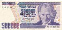 Türkei Türkiye 500000 Türk Lira Lirasi Banknote, 7. Emisyon 4. Tertip -