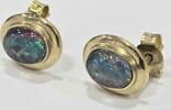 Goldschmuck Opalschmuck Ohrstecker Opal Dublette Triplette Ohrstecker 375 er 9 Karat Gold Ohrringe -