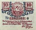 Deutschland, Deutsches Reich 10 Pfennig 1 x Notgeldschein, Stadt Hanau, Hessen -