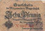 Deutsches Reich Deutschland 10 Pfennig Notgeldschein Bingerbrück Hessen -