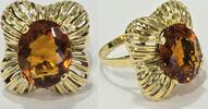 Goldschmuck Gelbgold 18K 750 er Gold Ring mit Citrin Citrinring Goldring -