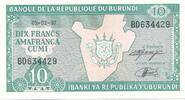 Burundi 10 Francs Banknote -