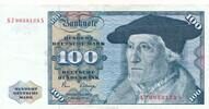 Deutschland BRD 100 Deutsche Mark DM Geldschein Deutsche Bundesbank Standardnote, Serie: NJ/S, Us. Pöhl/ Schlesinger -