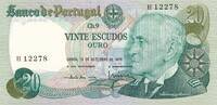 Portugal 20 Escudos Banknote -