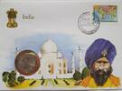 Indien 20 Paise Münze und Briefmarke Numisbrief -