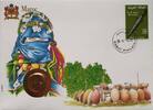 Marokko 10 Santimat Münze und Briefmarke Numisbrief -